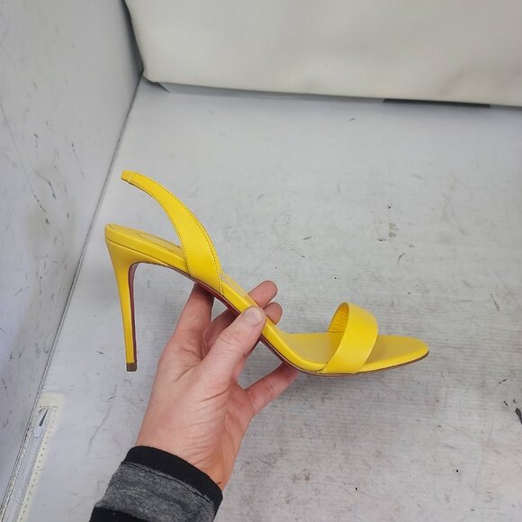 Christian Louboutin O Marylin Leather Yellow Strappy Heel Sandal - Picture 3 of 13